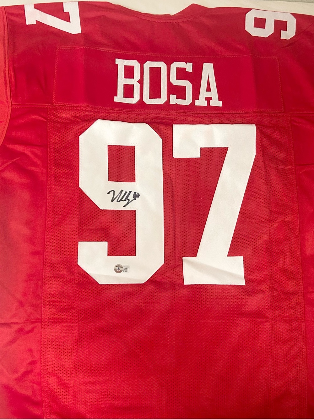 Nick Bosa Signed 49er's Custom XL Jersey Beckett COA